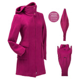 Mamalila Woolen Hooded Babywearing Coat - Berry