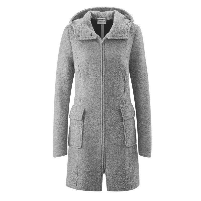 Mamalila Woolen Hooded Babywearing Coat - Light Grey