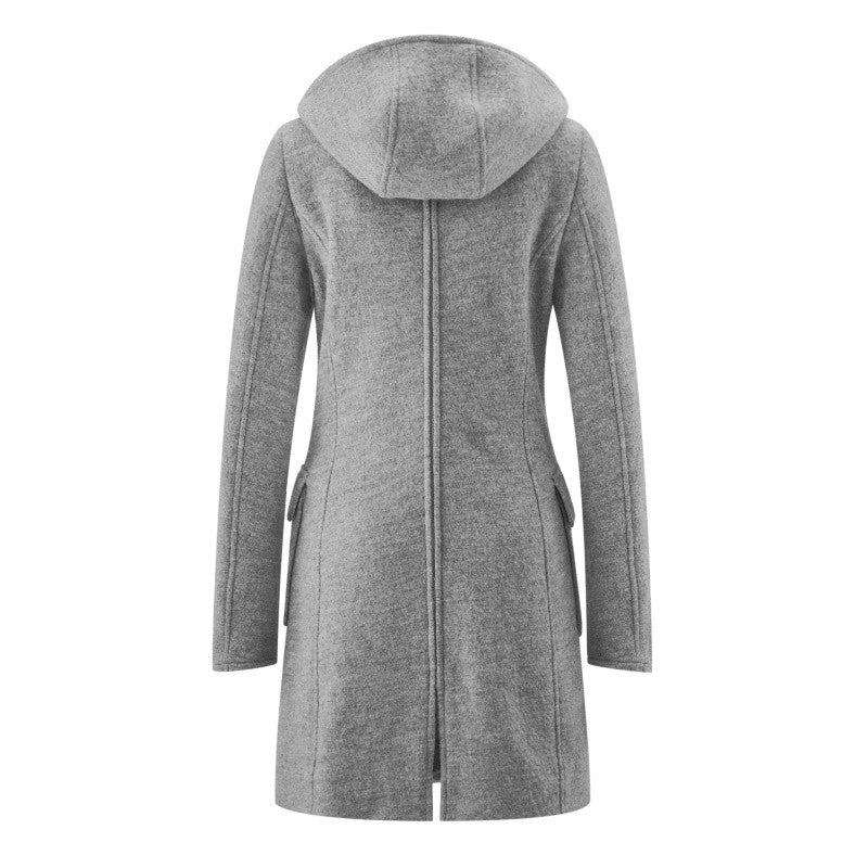 Mamalila Woolen Hooded Babywearing Coat - Light Grey