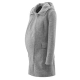 Mamalila Woolen Hooded Babywearing Coat - Light Grey