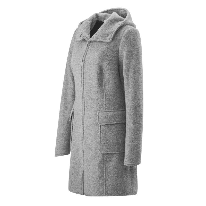 Mamalila Woolen Hooded Babywearing Coat - Light Grey